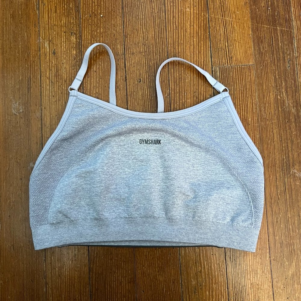 Gymshark Flex Strappy Sports Bra, Size Small, Purple/Gray